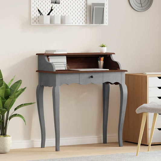 Scrivania in Legno Massello di Mogano 80x40x92 cm