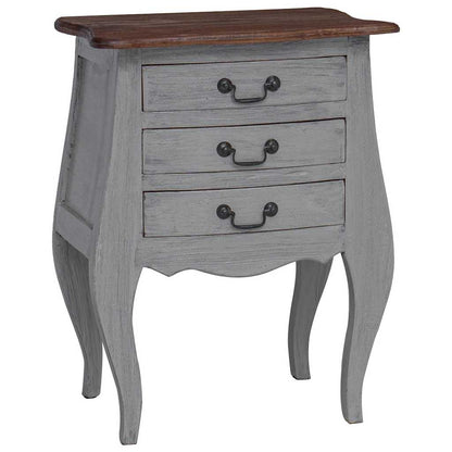 Comodino in Legno Massello di Mogano 48x35x64 cm