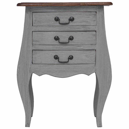Comodino in Legno Massello di Mogano 48x35x64 cm