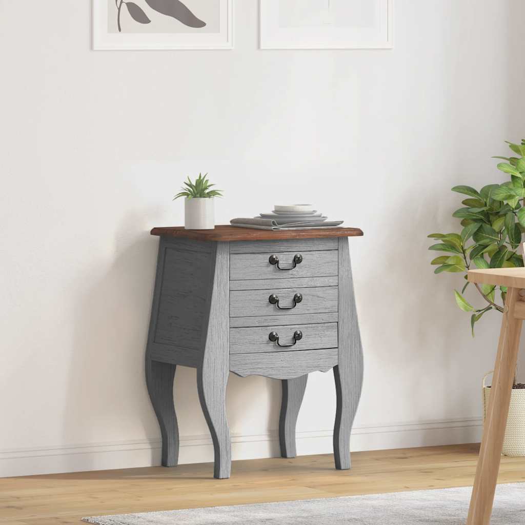 Comodino in Legno Massello di Mogano 48x35x64 cm