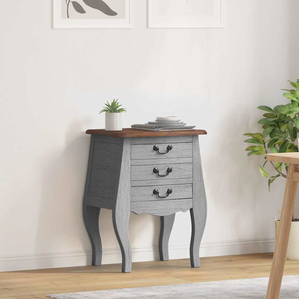Comodino in Legno Massello di Mogano 48x35x64 cm