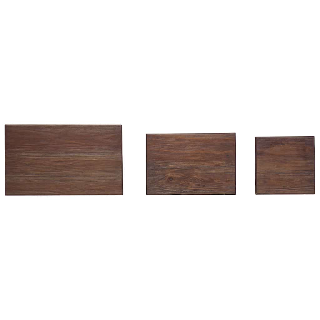Set Tavolini a Incastro 3 pz in Legno Massello di Mogano | homemem39