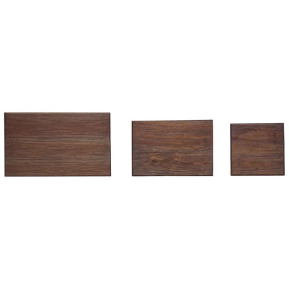 Set Tavolini a Incastro 3 pz in Legno Massello di Mogano | homemem39