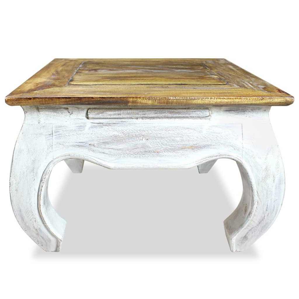 Tavolino Laterale in Legno Massello di Mogano 50x50x35 cm | homemem39