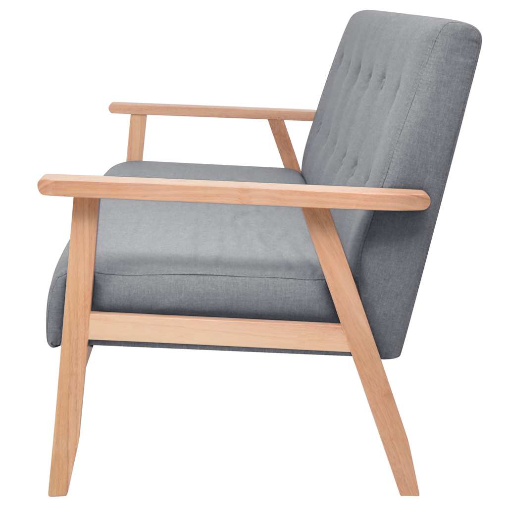 Divano a 3 Posti in Tessuto Grigio Chiaro - homemem39