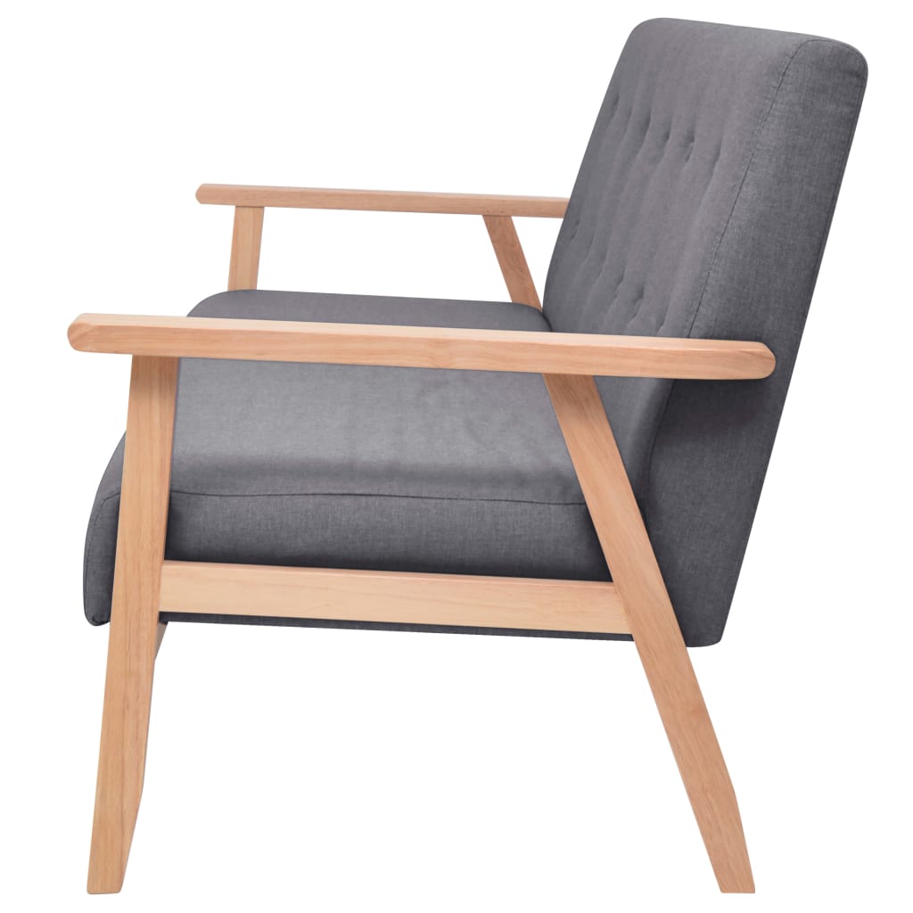 Divano a 3 Posti in Tessuto Grigio Scuro - homemem39