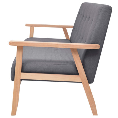 Divano a 3 Posti in Tessuto Grigio Scuro - homemem39