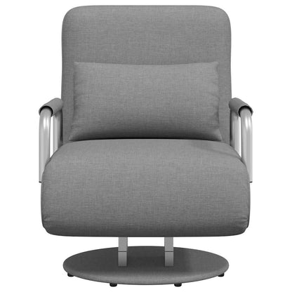 Sedia Girevole e Divano Letto Grigio Chiaro in Tessuto