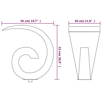 Fontana per Piscina in Acciaio Inossidabile 50x30x53 cm Argento - homemem39