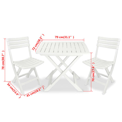 Set da Bistrot 3 pz in Plastica Bianco