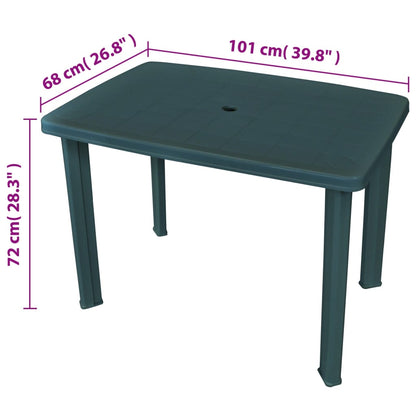 Tavolo da Giardino Verde 101x68x72 cm in Plastica | homemem39