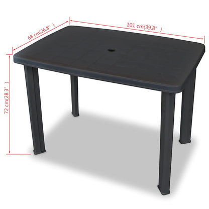 Tavolo da Giardino Antracite 101x68x72 cm in Plastica | homemem39