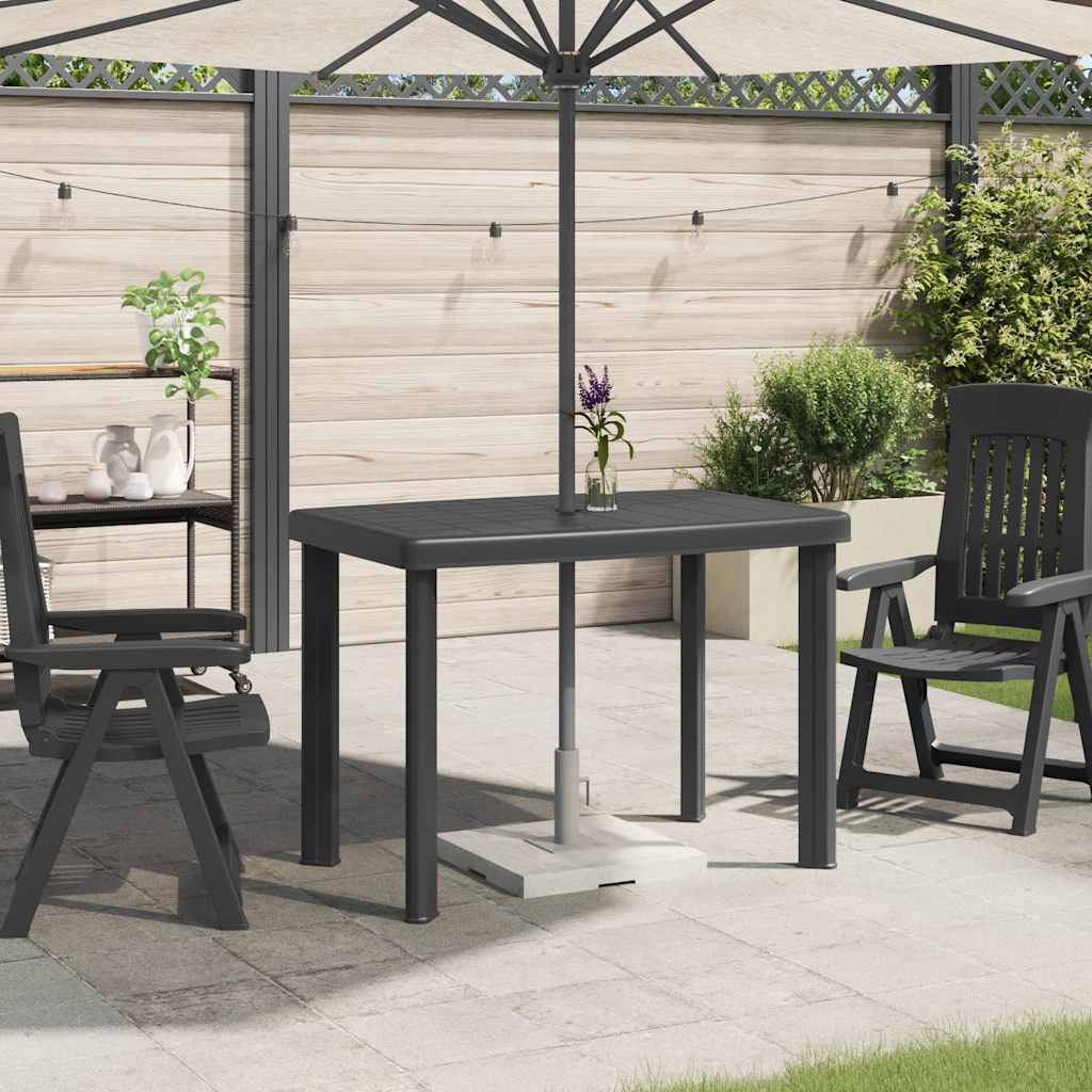 Tavolo da Giardino Antracite 101x68x72 cm in Plastica | homemem39