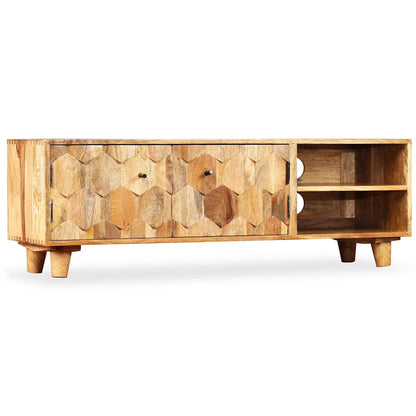 Mobile Porta TV in Legno Massello di Mango 118x35x40 cm