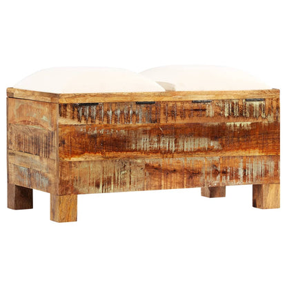 Cassapanca in Legno Massello di Recupero 80x40x40 cm - homemem39