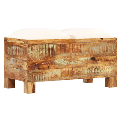 Cassapanca in Legno Massello di Recupero 80x40x40 cm - homemem39