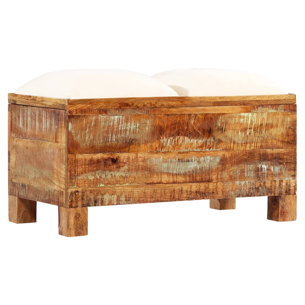Cassapanca in Legno Massello di Recupero 80x40x40 cm - homemem39