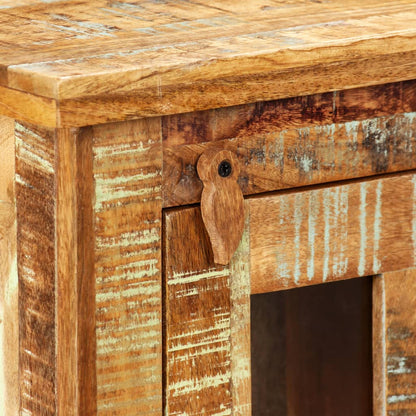 Armadietto a Muro in Legno Massello di Recupero 44x21x72 cm