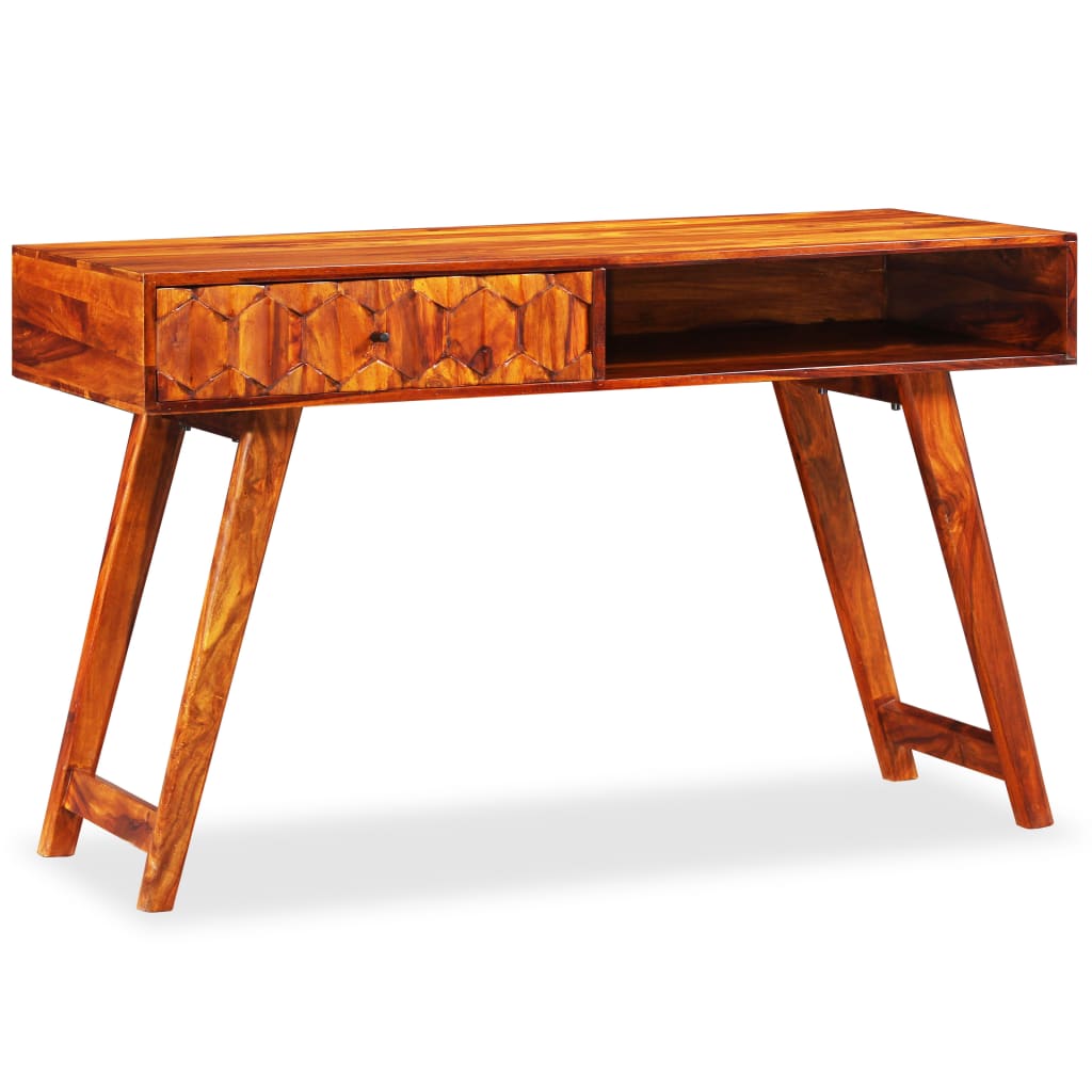 Scrittoio in Legno Massello di Acacia 118x50x76 cm - homemem39