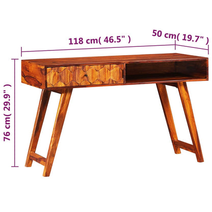 Scrittoio in Legno Massello di Acacia 118x50x76 cm - homemem39