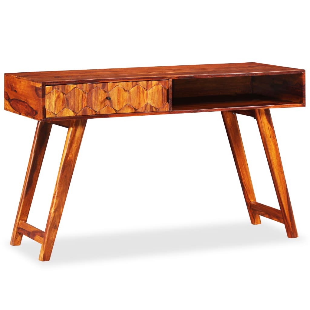 Scrittoio in Legno Massello di Acacia 118x50x76 cm - homemem39