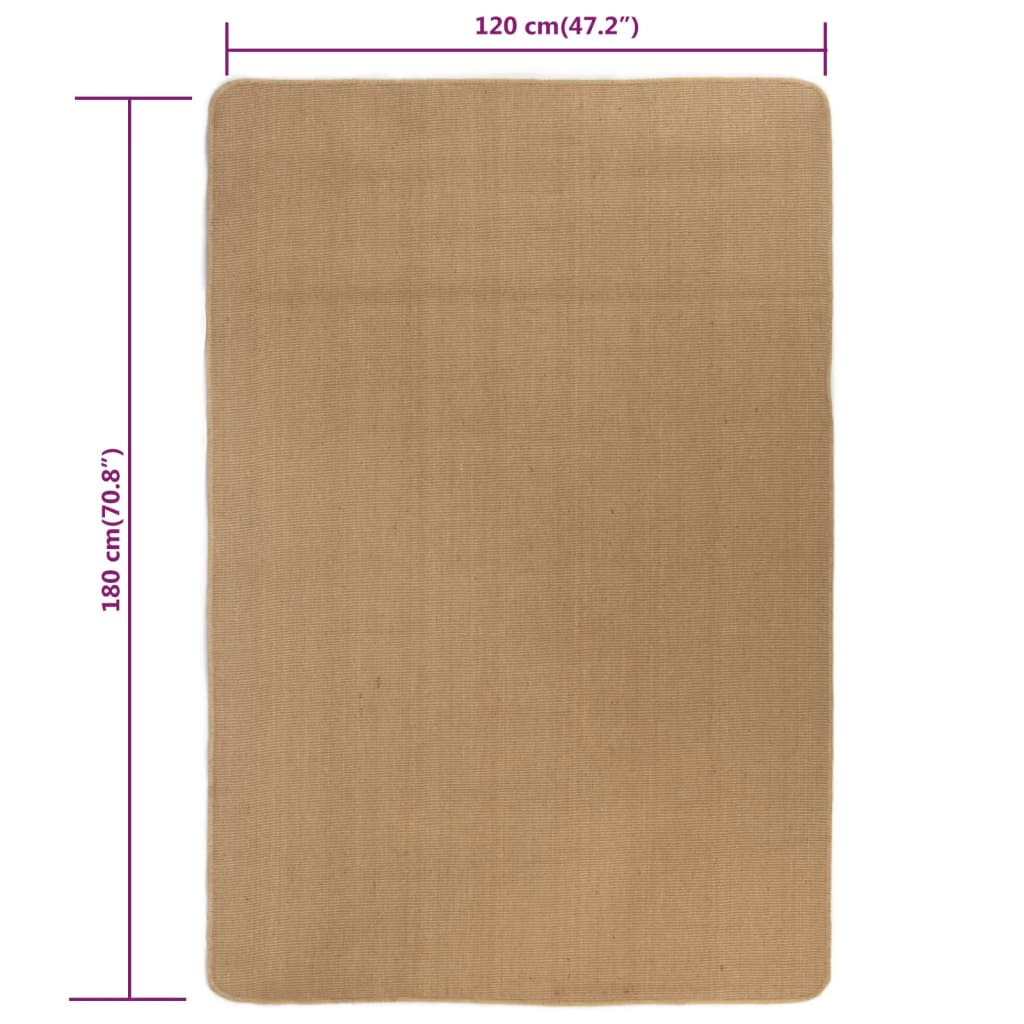 Tappeto di Iuta con Base in Lattice 120x180 cm Naturale - homemem39