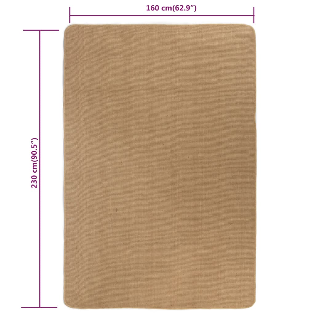 Tappeto di Iuta con Base in Lattice 160x230 cm Naturale - homemem39