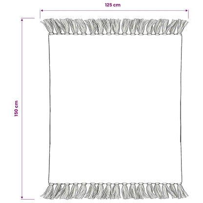 Copriletto in Cotone a Righe 125x150 cm Grigio e Bianco | homemem39