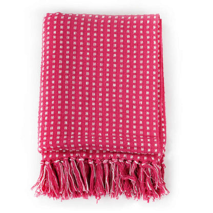 Copriletto in Cotone a Quadri 125x150 cm Rosa - homemem39