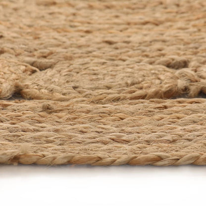 Tappeto in Juta con Design Intrecciato 120 cm Rotondo | homemem39