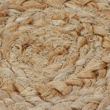 Tappeto in Juta con Design Intrecciato 120 cm Rotondo