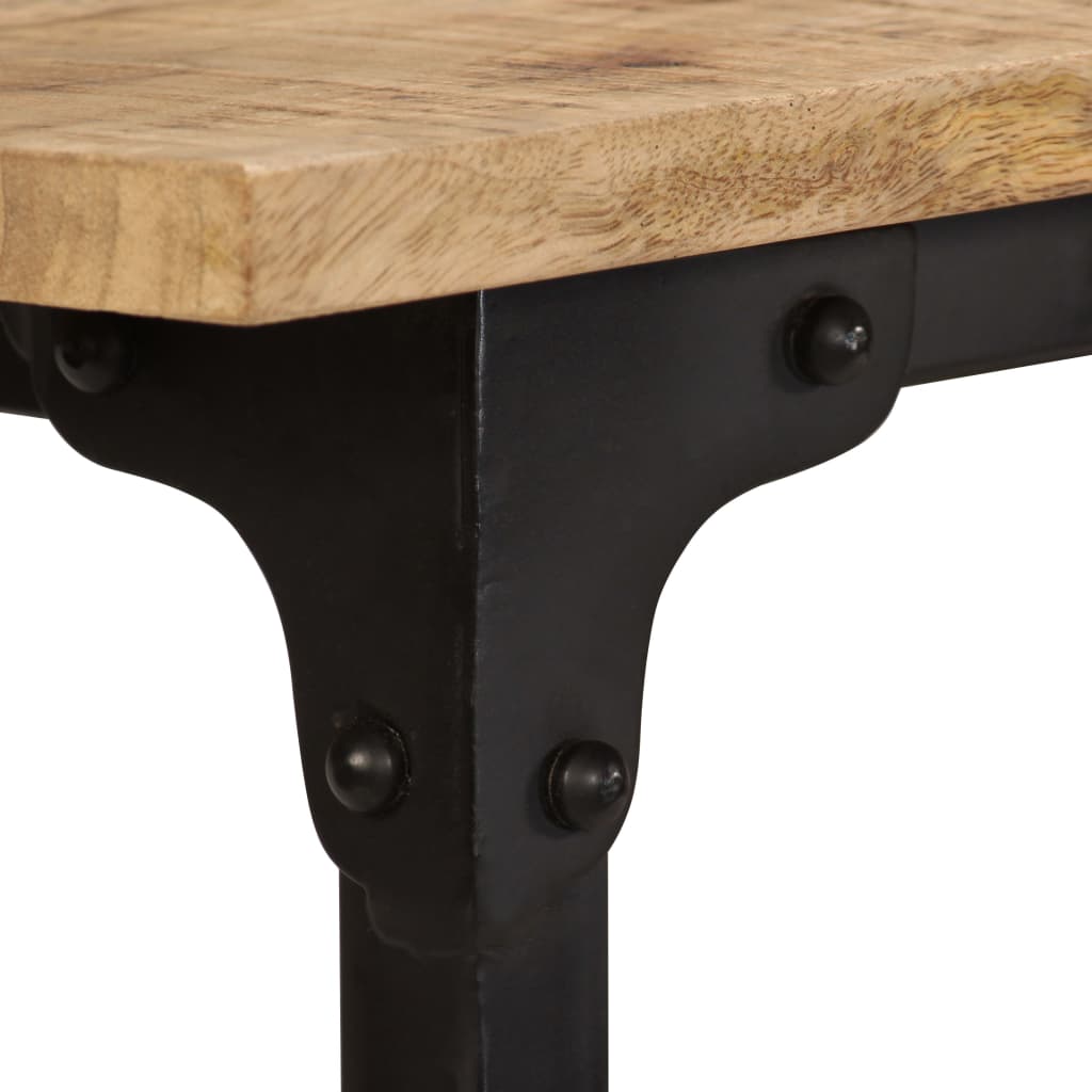Scrivania con Sgabello Pieghevole in Legno di Mango 115x50x76cm | homemem39