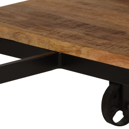 Scrivania con Sgabello Pieghevole in Legno di Mango 115x50x76cm - homemem39