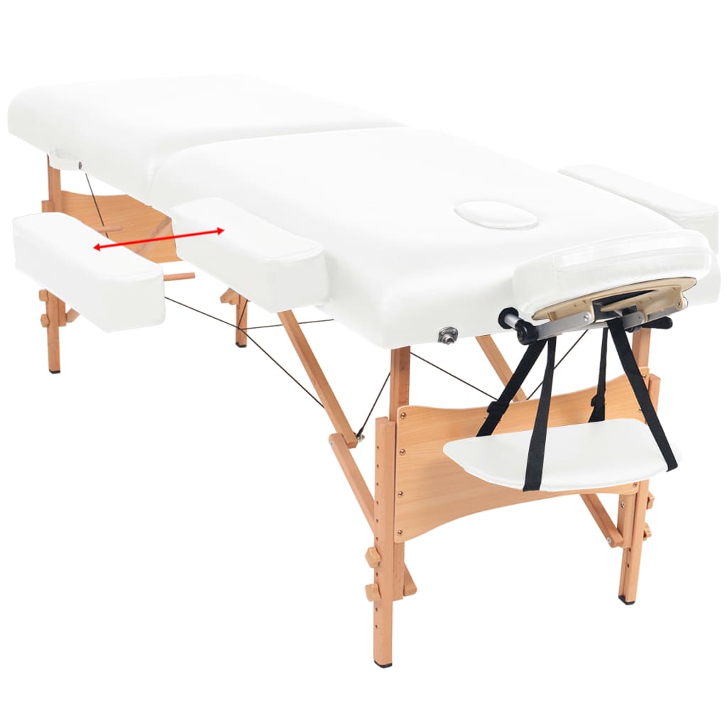Lettino da Massaggio Pieghevole 2 Zone Spessore 10 cm Bianco | homemem39