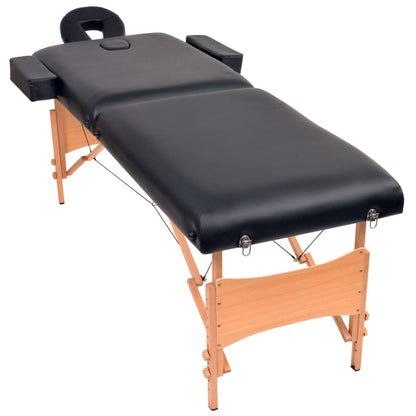 Lettino da Massaggio 2 Zone Pieghevole Spessore 10 cm Nero | homemem39