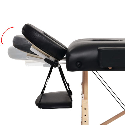 Lettino da Massaggio 2 Zone Pieghevole Spessore 10 cm Nero | homemem39