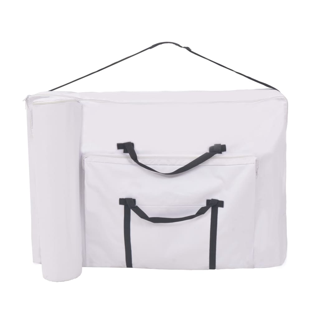 Lettino da Massaggio Pieghevole 3 Zone Spessore 10 cm Bianco | homemem39