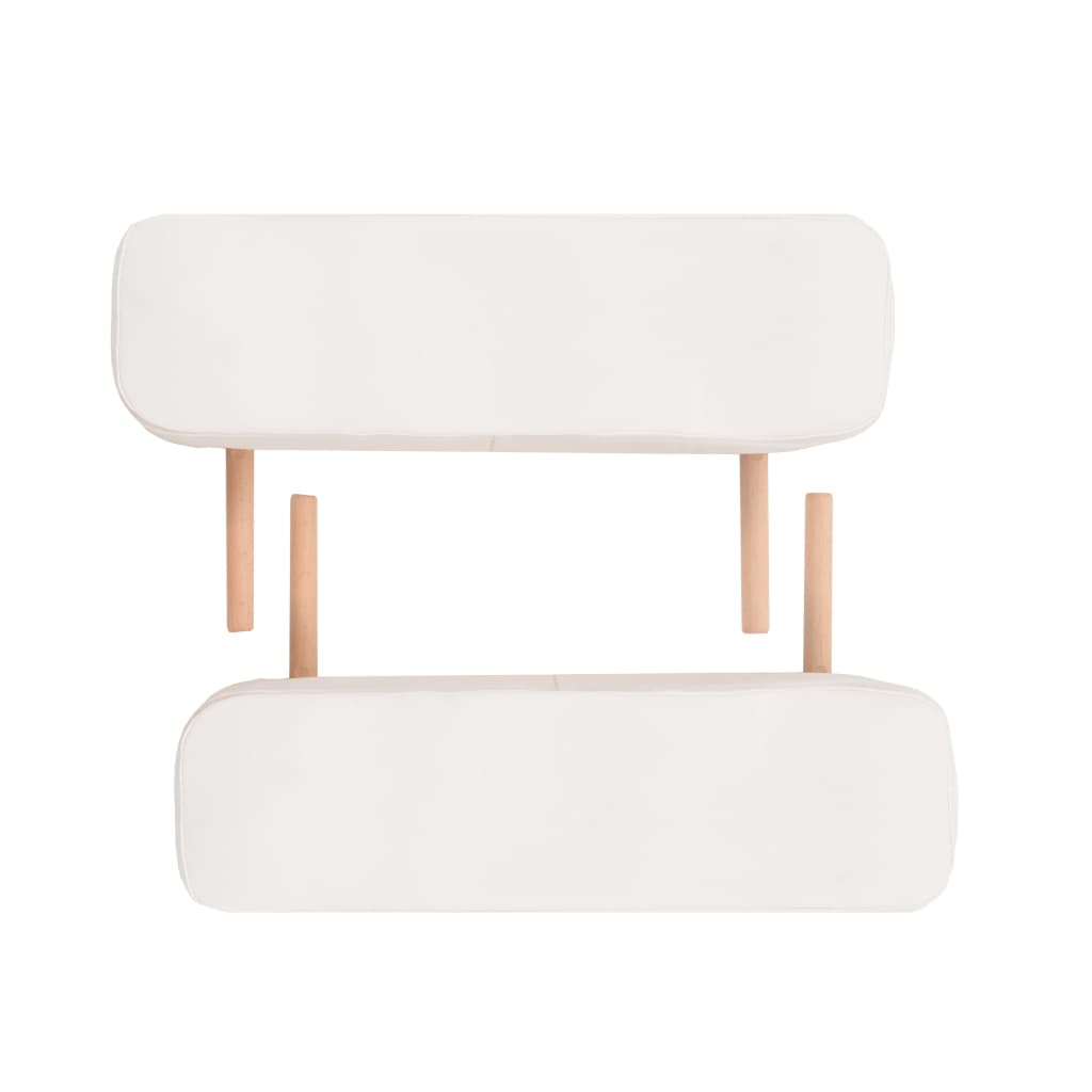 Lettino da Massaggio Pieghevole 3 Zone Spessore 10 cm Bianco | homemem39