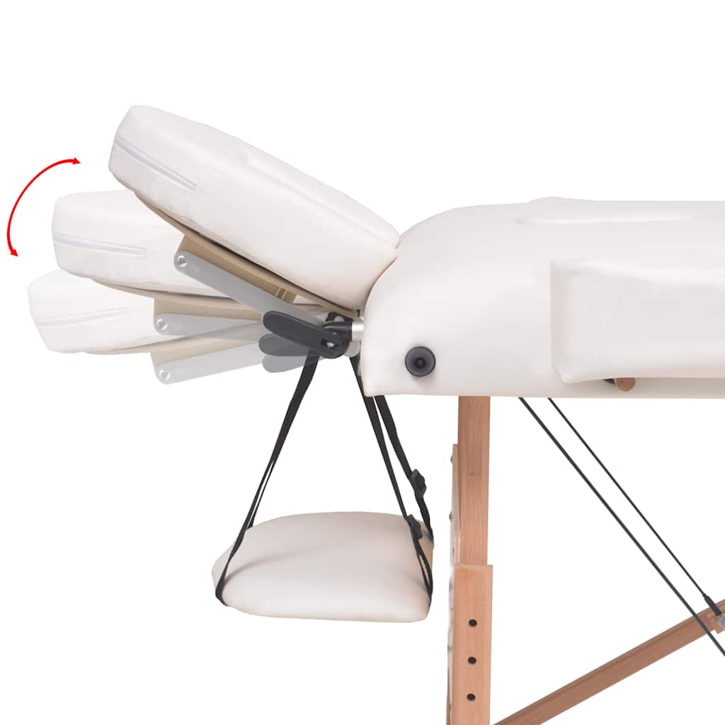 Lettino da Massaggio Pieghevole 3 Zone Spessore 10 cm Bianco | homemem39