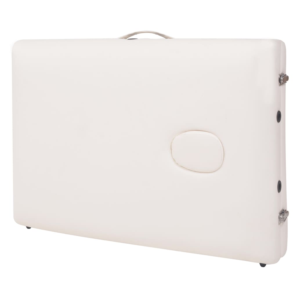 Lettino da Massaggio Pieghevole 3 Zone Spessore 10 cm Bianco | homemem39