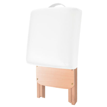 Set Lettino Massaggio Pieghevole 3 Zone 10 cm e Sgabello Bianco | homemem39
