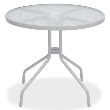 Set da Pranzo da Giardino 6 pz in Acciaio e Textilene Grigio - homemem39