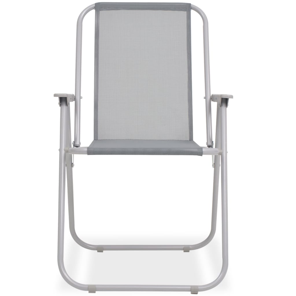 Set da Pranzo da Giardino 6 pz in Acciaio e Textilene Grigio - homemem39