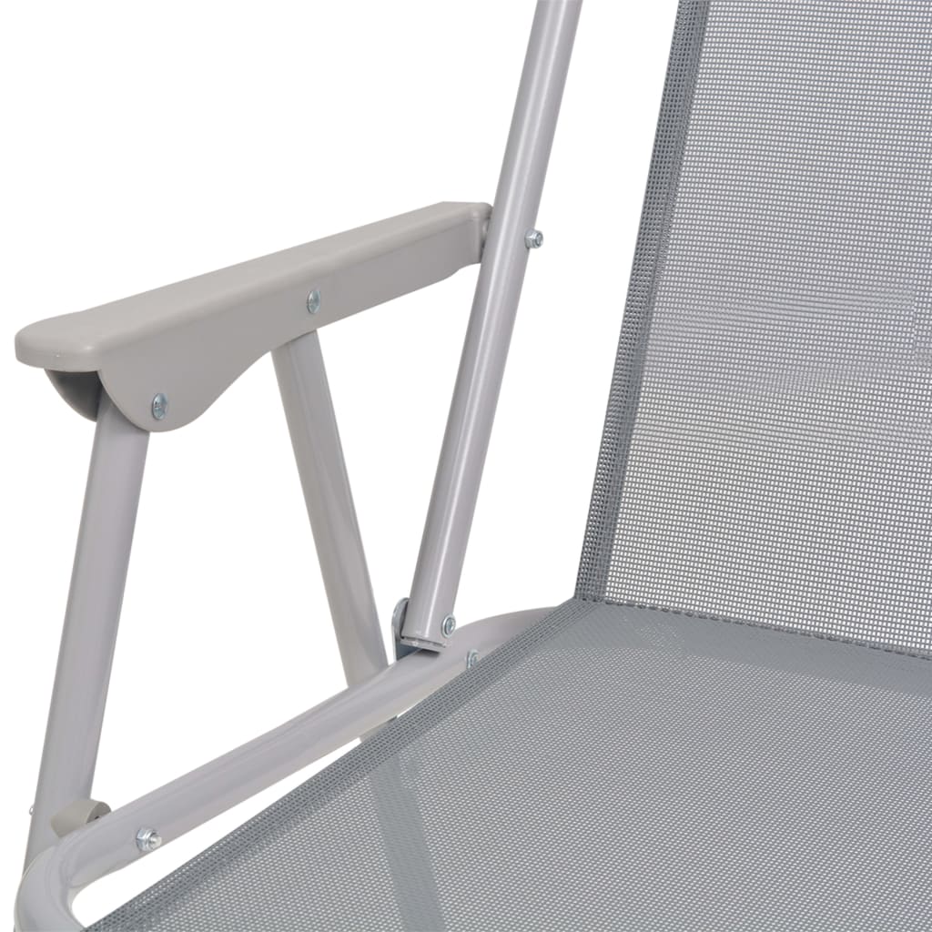 Set da Pranzo da Giardino 6 pz in Acciaio e Textilene Grigio - homemem39