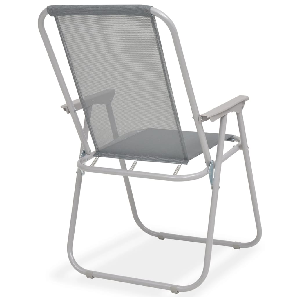 Set da Pranzo da Giardino 8 pz in Acciaio e Textilene Grigio | homemem39