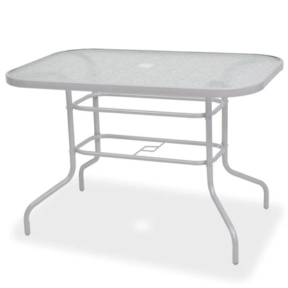 Set da Pranzo da Giardino 8 pz in Acciaio e Textilene Grigio | homemem39