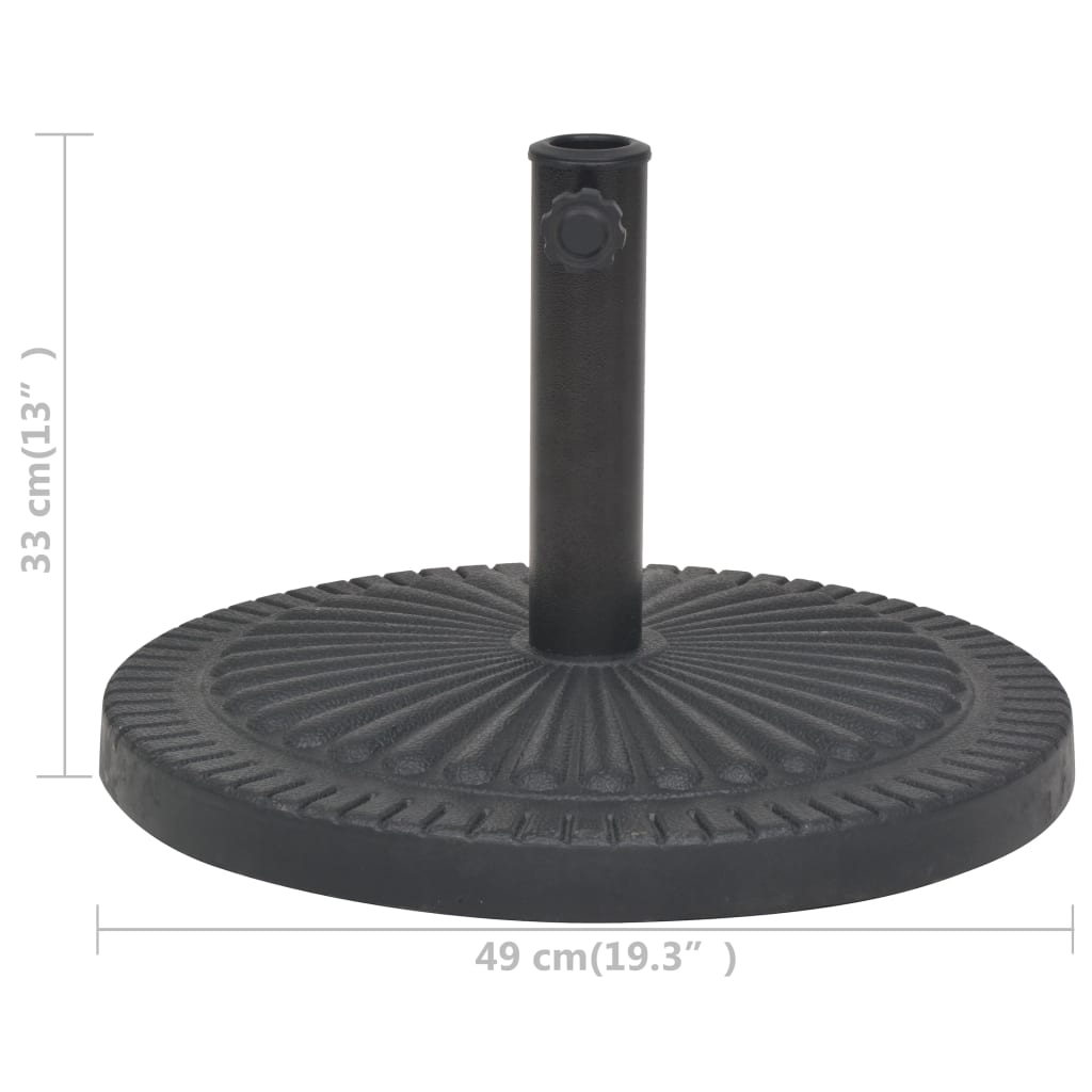 Base per Parasole Circolare in Resina Nera 14 kg