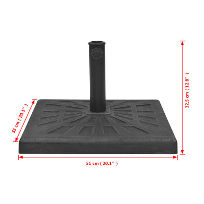 Base per Parasole Quadrata in Resina Nera 19 kg - homemem39