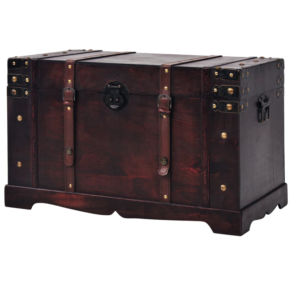 Baule del Tesoro Vintage in Legno 66x38x40 cm - homemem39