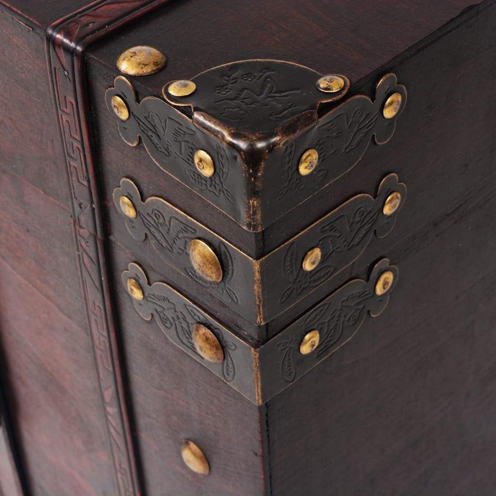 Baule del Tesoro Vintage in Legno 66x38x40 cm - homemem39